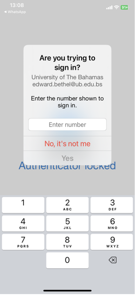 Approve your sign in by typing the number in the Authenticator